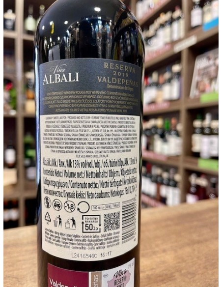 VINO VIÑA ALBALI RESERVA TINTO 75 CL.
